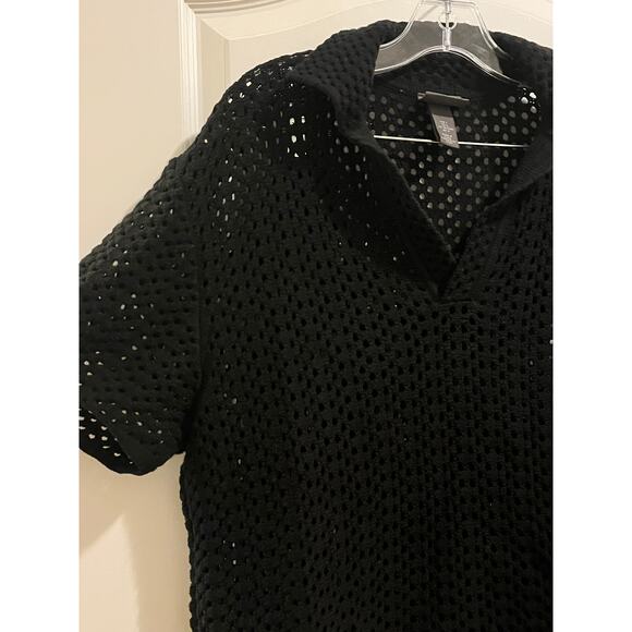 H&M MENS LOOSE FIT POINTELLE-KNIT POLO SHIRT - Picture 4 of 7